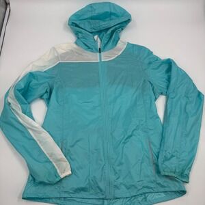 Brooks Women's Lightweight Hooded Running Jacket Blue White‎ Size L